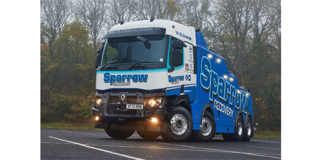 Sparrow Recovery adds UK’s first 120 tonne Renault Trucks C520 recovery vehicle to fleet